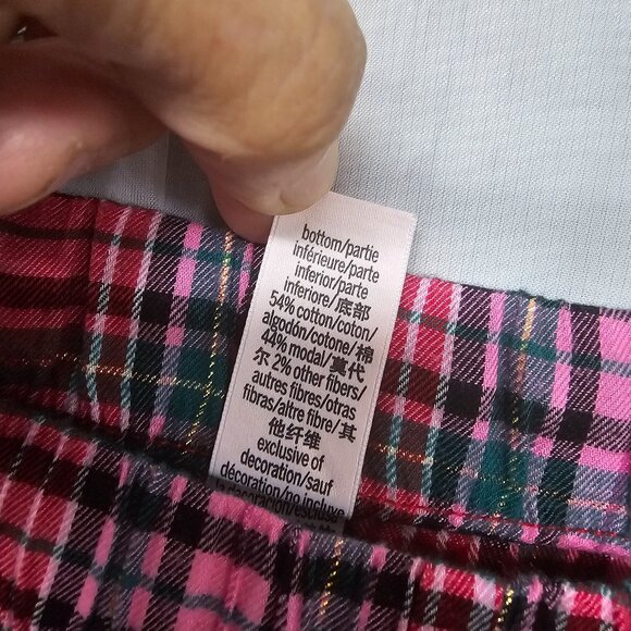 NWT Victoria Secrets Red Pink Plaid Pajama Set Lounge XXL - Picture 12 of 12